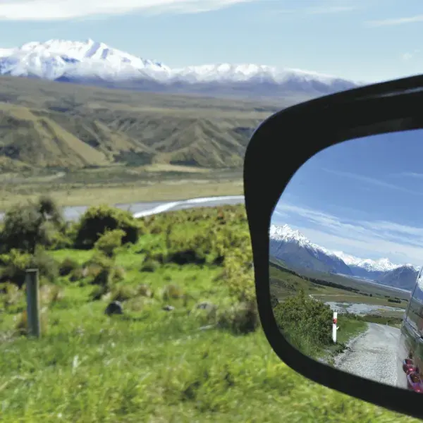 Mietwagen Neuseeland Rückspiegel